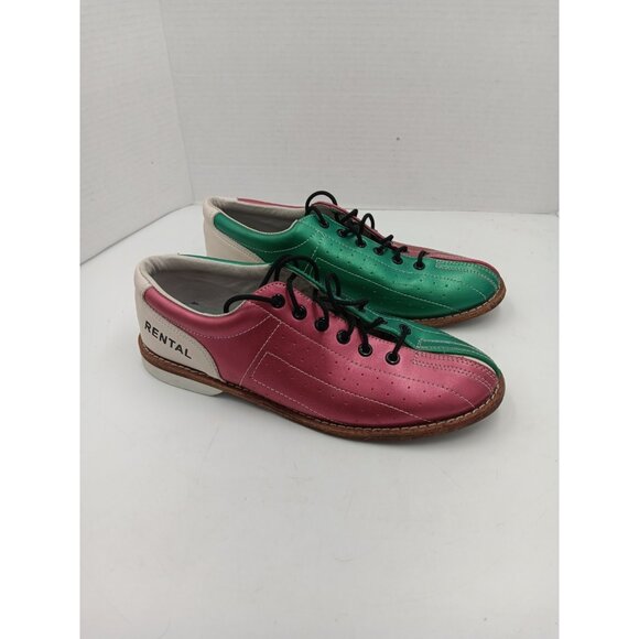 Classic Men's Traditional Leather Laced Rental Lace-up Bowling Shoe Size 9.0 - Picture 2 of 6